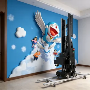 2026 New 3D UV Inkjet Printer DX7 Print Head 2500x6000mm Wall Painting Machine Automatic Custom Wall Art Tube Printing