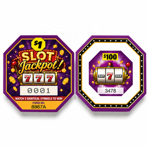 Popular Custom Design Die Cut Octagon One Windows Pull Tab Cards Security Printing Casino Theme Reveal Tear Off Cards